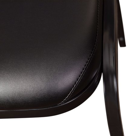 Flash Furniture Black Vinyl Stack Chair with Black Metal Frame NG-ZG10006-BK-BK-GG
